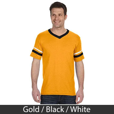 Alpha Kappa Lambda V-Neck Jersey with Striped Sleeves - 360 - TWILL