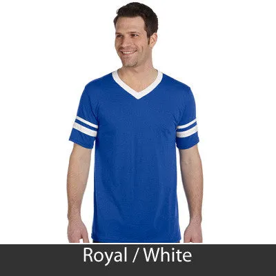 Alpha Kappa Lambda V-Neck Jersey with Striped Sleeves - 360 - TWILL