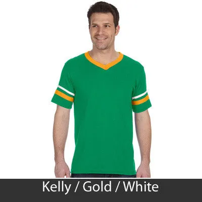 Alpha Kappa Lambda V-Neck Jersey with Striped Sleeves - 360 - TWILL