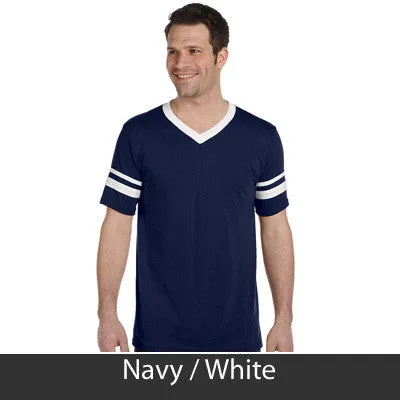 Alpha Kappa Lambda V-Neck Jersey with Striped Sleeves - 360 - TWILL