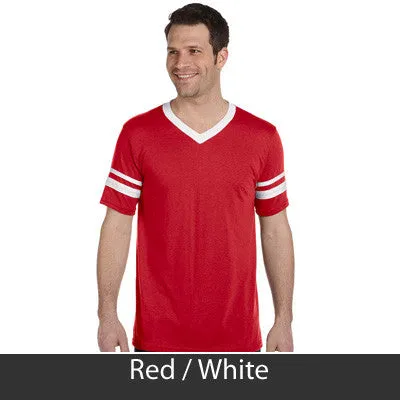 Alpha Kappa Lambda V-Neck Jersey with Striped Sleeves - 360 - TWILL