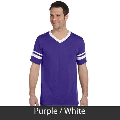 Alpha Kappa Lambda V-Neck Jersey with Striped Sleeves - 360 - TWILL