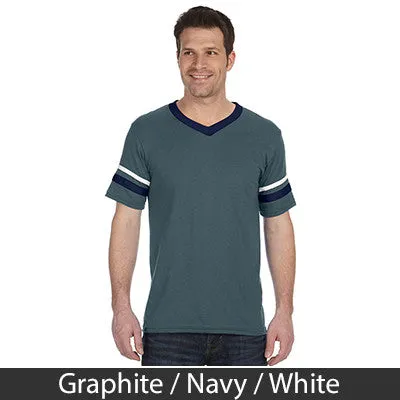 Alpha Kappa Lambda V-Neck Jersey with Striped Sleeves - 360 - TWILL