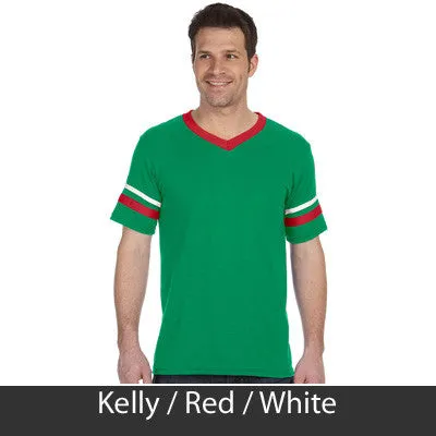 Alpha Kappa Lambda V-Neck Jersey with Striped Sleeves - 360 - TWILL
