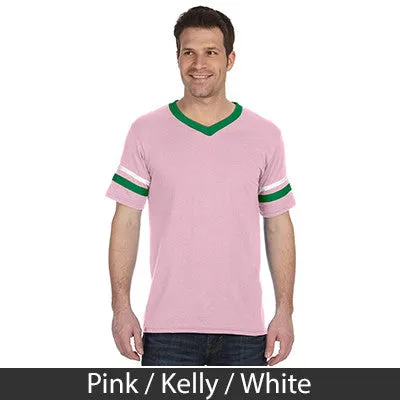 Alpha Kappa Lambda V-Neck Jersey with Striped Sleeves - 360 - TWILL