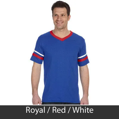 Alpha Kappa Lambda V-Neck Jersey with Striped Sleeves - 360 - TWILL