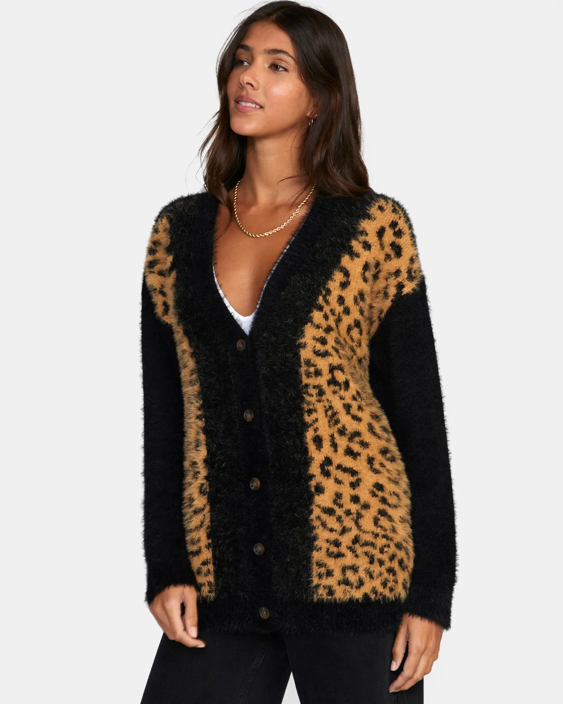 Here We Are Cardigan Sweater - Black