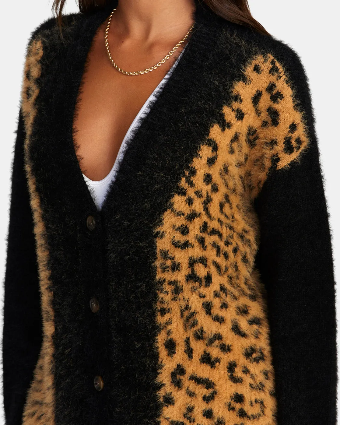 Here We Are Cardigan Sweater - Black