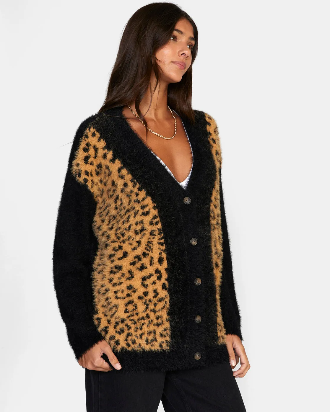 Here We Are Cardigan Sweater - Black