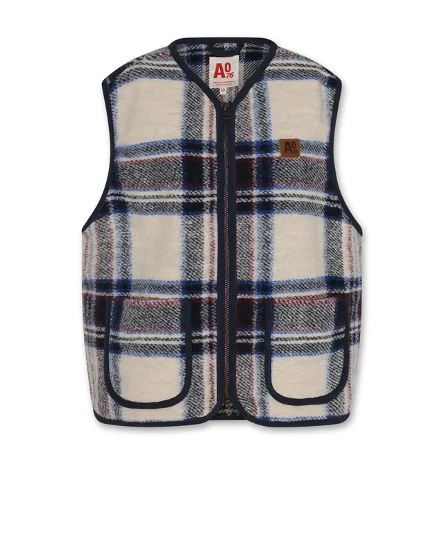 mason check bodywarmer -  blue