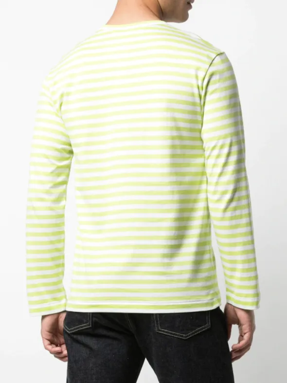 Mens Striped Tee Red Heart - Light Green